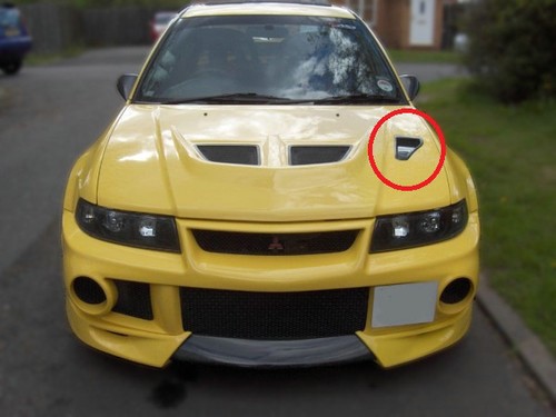 Borde de conducto de admisión de aire con capucha de fibra de carbono OE para Mitsubishi Evolution EVO 5 6 - Imagen 3 de 12