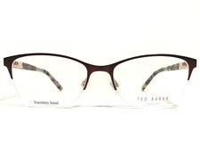 Ted Baker Eyeglasses Frames B249 BRN Tortoise Rose Gold Pink Cat Eye 52-17-135