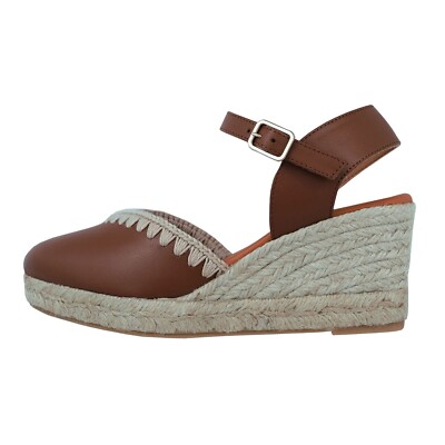 Wonders Malibu: Espadrilles Für Frau Bahnsteige Brown Leder YD-SI612