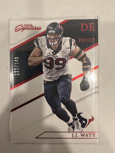 2016 Panini Prime Signatures Prime Proof Red /149 JJ Watt HOUSTON TEXANS #176 - Picture 2 of 4