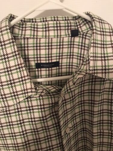 Vintage 90s Burberry Nova Check Plaid Long Sleeve Button Up Shirt 