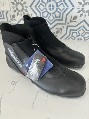 Alpina TR25 Boots Mens 14.5 Cross Country Ski Black Zip Lace  display picture 1