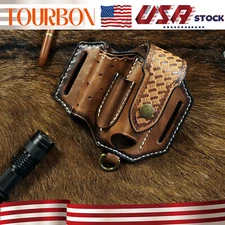 Leather Pocket Knife Sheath EDC Multitool Plier Belt Pouch Tools Holster-TOURBON
