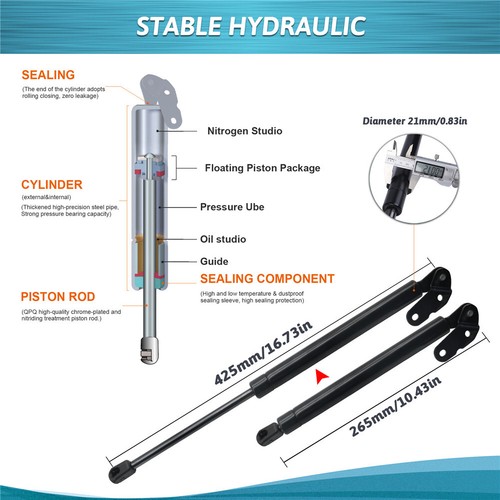 2Pcs Rear Trunk Lift Support Gas Spring Shock Struts For Toyota Celica 2000-2006 - Picture 7 of 12