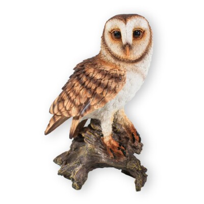Eulen Figur auf Stamm sitzend Uhu Eule Deko Vogel Eulenfigur Deko Eule