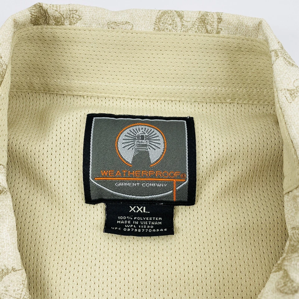 Weatherproof Mens Sz XXL Shirt Short Sleeve Vented Fishing Fish Theme Beige Bn12 - Image 4 of 4