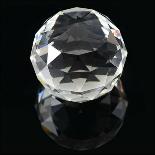 Cut Crystal Sphere Decor Feng Shui Faceted Gazing Ball Feng Shui Clear Prisms - Picture 2 of 14