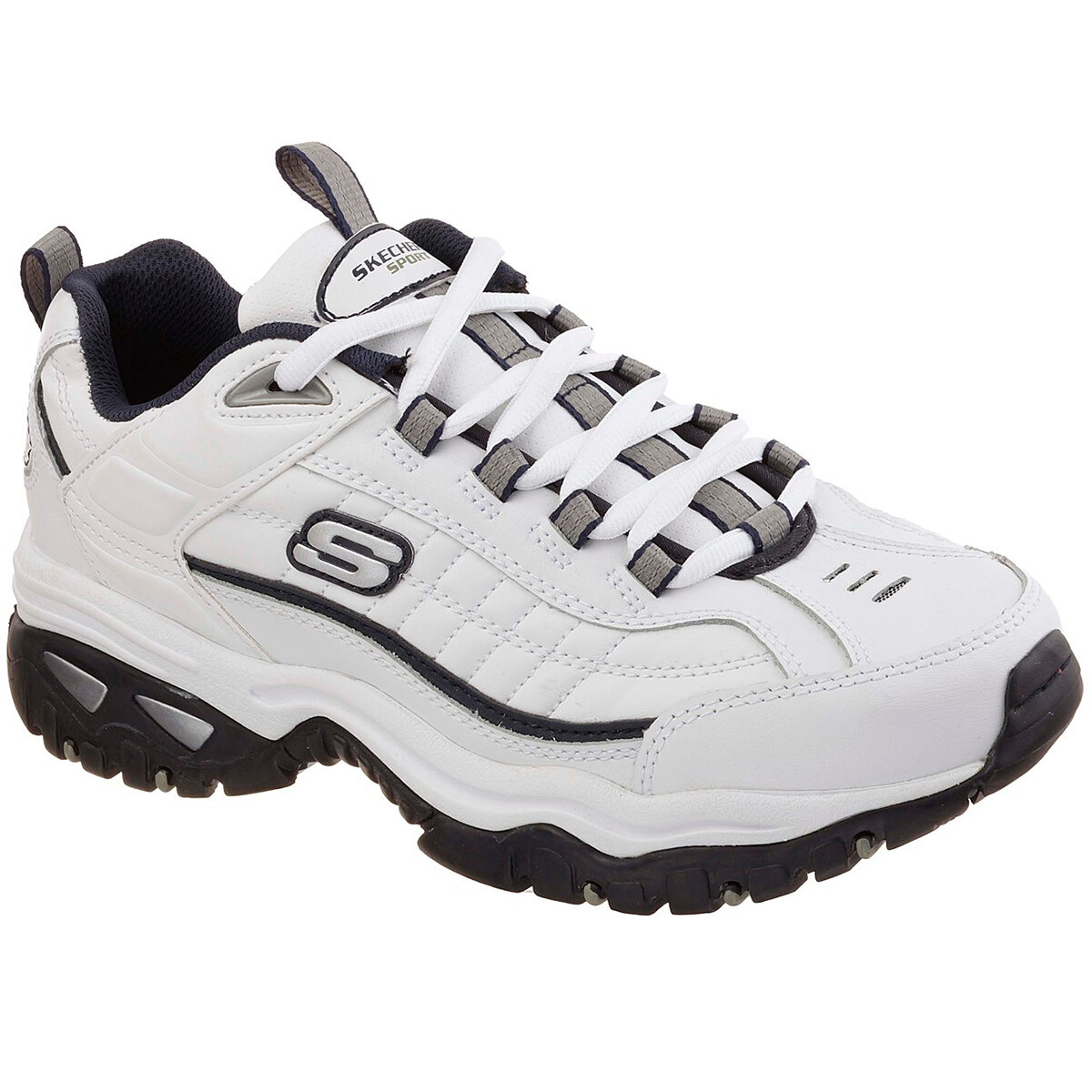 Skechers Men's Energy After Burn Sneaker, White/Navy