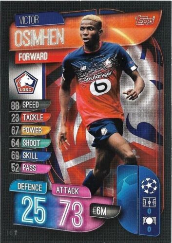 TOPPS MATCH ATTAX CHAMPIONS LEAGUE 2019 2020 20 LIL11 VICTOR OSIMHEN LILLE CARD - Foto 1 di 1
