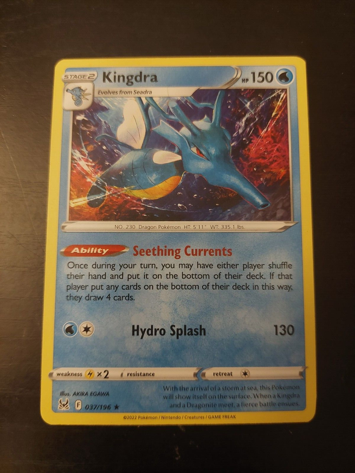 Kingdra (37/196) Non-Holographic Pre-Release Pokemon card