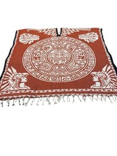 Aztec Calendar Reversible Poncho Very Warm