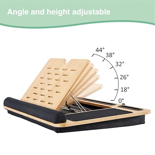 Bamboo Laptop Lap Desk with Cushion and Angle Adjustable for Office CARLA HOME - Picture 3 of 8