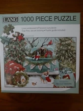 Lang Companies,  Merry Dogs 1000 Piece Luxe Puzzle Art Guide Included NEW SEALED