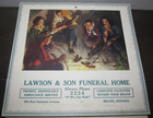 1951 Calendar Brazil Indiana Lawson & Son Funeral Home Seasons Greetings Holiday — photo 1