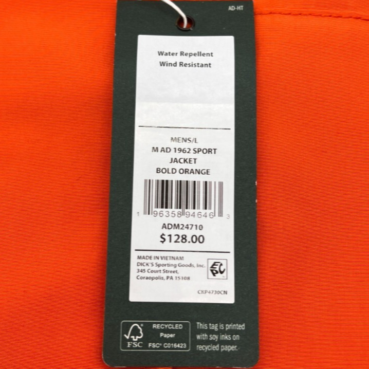 Alpine Design Orange 1962 Jacket Waterproof UV50+ Shield Men’s Rocky Mountain