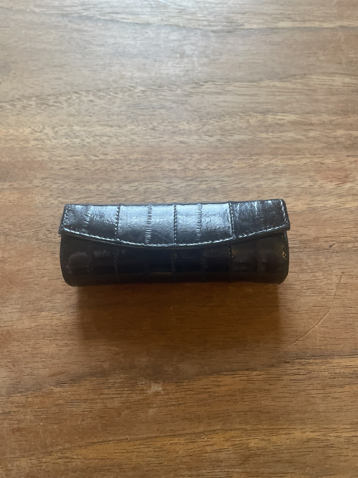 Vintage Eel Skin Lipstick Case Holder with Mirror Black Purse Accessory eBay