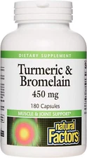 Natural Factors Turmeric & Bromelain 450mg 180 caps