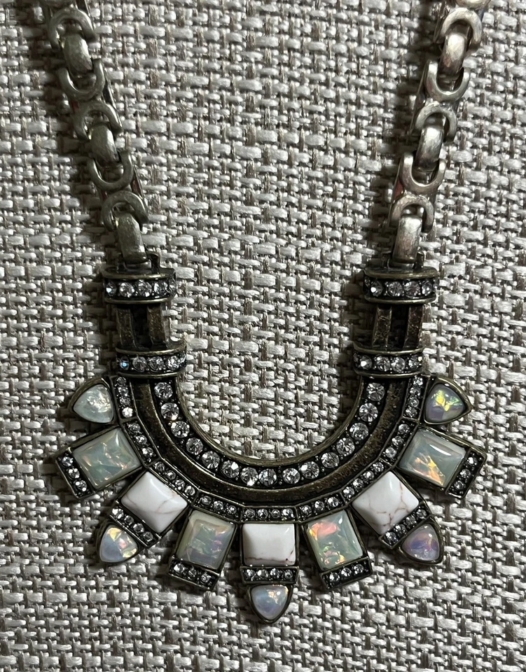 Colgante Largo LUNETA CHLOE & ISABEL Art Deco Turquesa Amazonita Ópalo Oro (B1) Foto 3 de 4