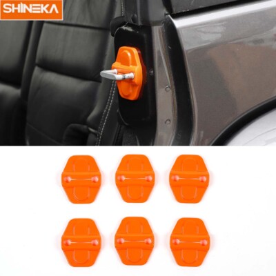 6Pc Orange Door Latch Cover Lock Cover Protector for 2018-23 Jeep Wrangler JL JT