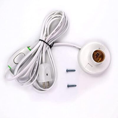 1pcs White Hanging Light Cord E27 Light Bulb Socket to  Assorted Item Shapes 