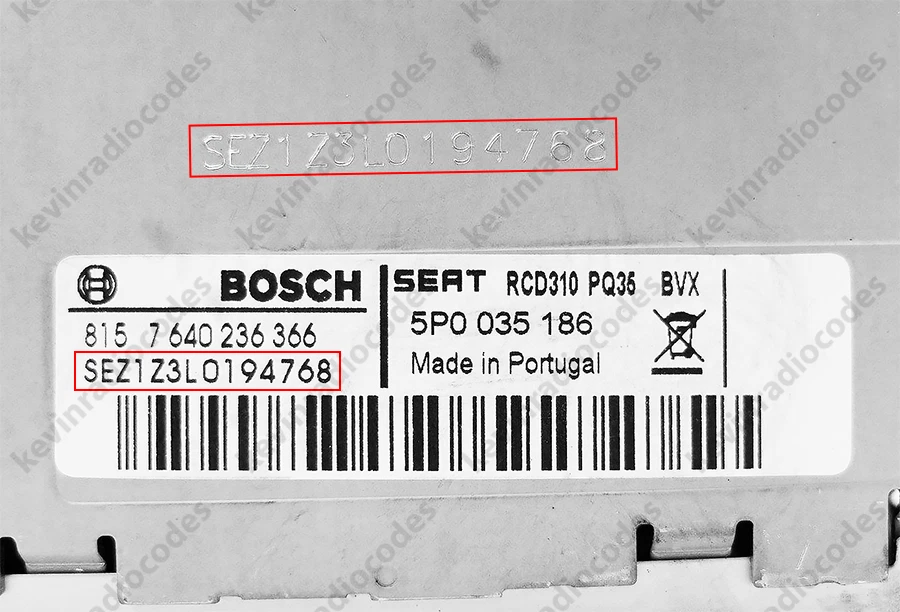 ✅SEAT RADIO CODICE PIN DI SBLOCCO ALHAMBRA ALTEA EXEO IBIZA LEON MII TOLEDO RNS✅ - Immagine 3 di 4