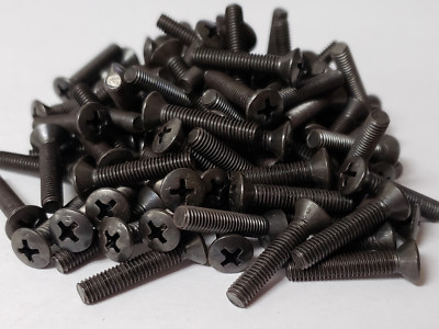 STEEL PHILLIPS OVAL HEAD SCREWS BLACK-OXIDE THREAD 10-32, Lg-1'' (100PCS)