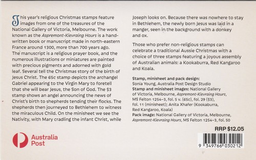 AUSTRALIA 2024 CHRISTMAS Minisheet & set BOTH MNH in PO STAMP PACK - Picture 3 of 3
