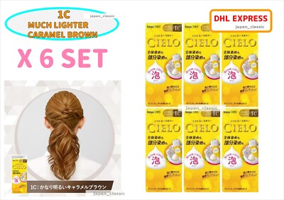 CIELO HOYU HAIR MOUSSE COLOR #1C MUCH LIGHTER CARAMEL BROWN X 6 SET