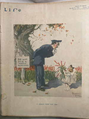 October 12, 1916 Life Magazine Little girl & officer cover art by Crawford Young