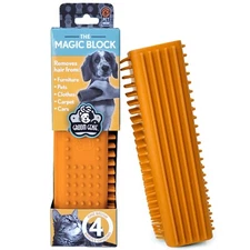 Groom Genie Magic Pet Block Brush Hair Remover For Cat & Dog - Canyon Orange
