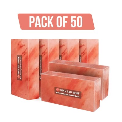 Himalayan salt bricks 8x4x2 pack of 50 for spa sauna walls and home improvement