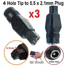x3 Toshiba 4 Hole Tip DC Adapter Jack Connector Female Power Supply 5.5 x 2.1mm