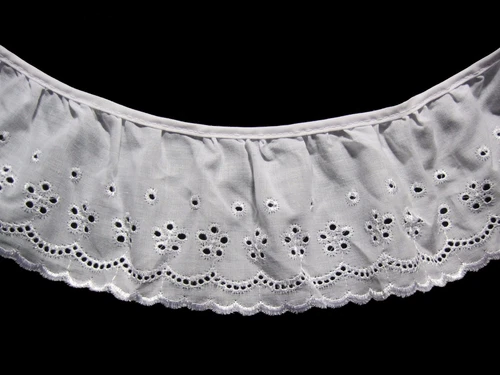 Unotrim 3.75" White Ruffle Cotton Eyelet Lace Trim Wholesale Lot Notions 5 yards