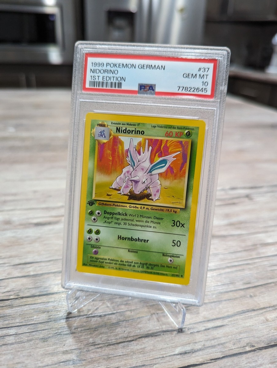 German PSA 10 Nidorino 1st edition Base Set #37. Gem Mint