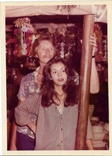 1970's Couple 5 x 7 FOUND PHOTO Color PRETTY WOMAN MAN Original Vintage 12 16 ZZ