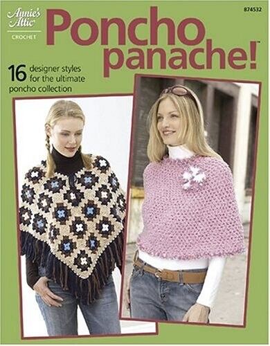 PONCHO PANACHE! WOMEN'S 16 DESIGNS ANNIE'S ATTIC CROCHET PATTERN BOOK - Picture 1 of 2