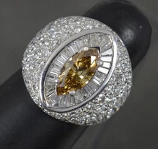 Stunning 4 Carat Diamond and Platinum Cluster Cocktail Ring