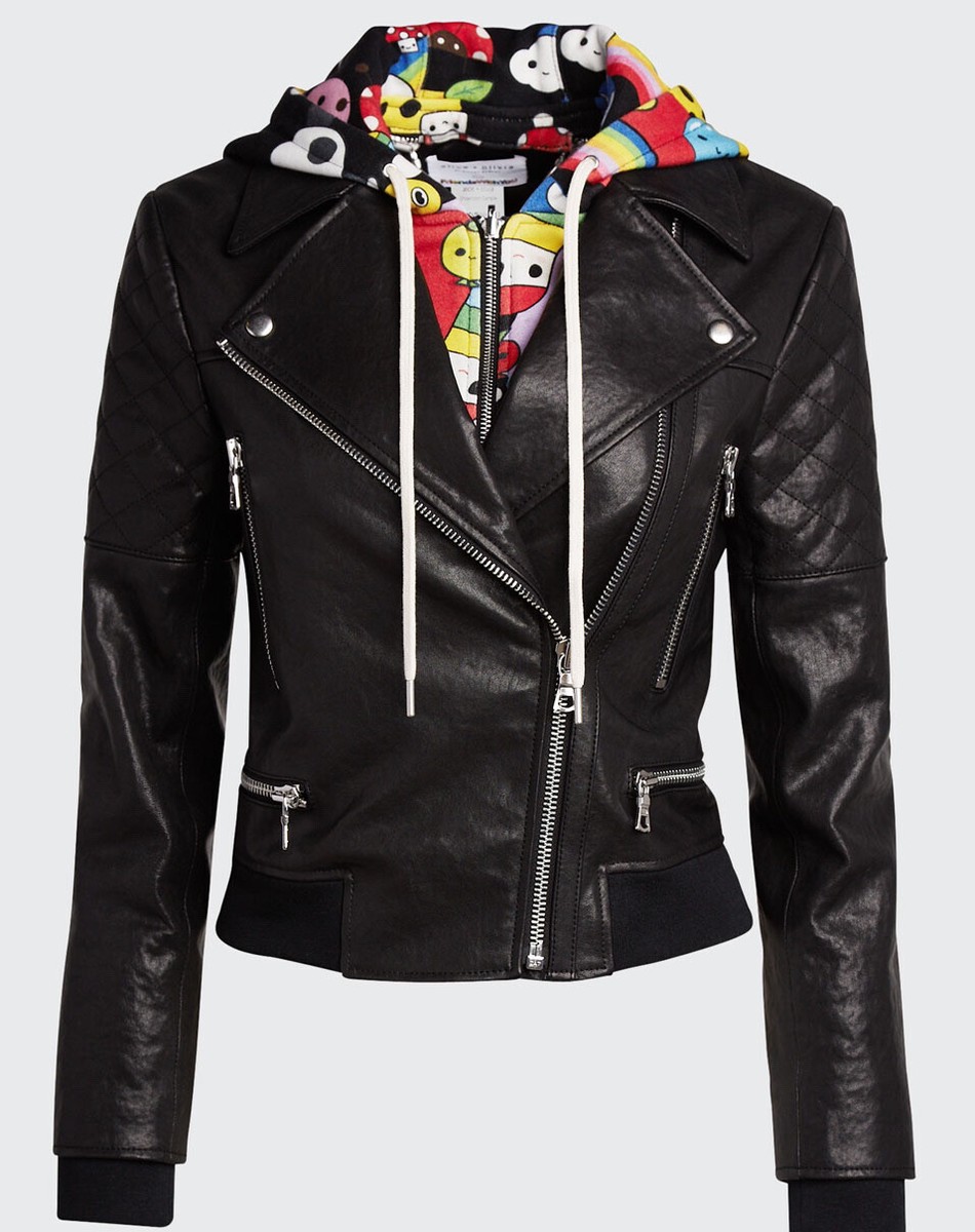 レザージャケット・コート ALICE + OLIVIA Nita Leather Drape Front Jacket(Black) CC000J05210A001_01.jpg?sw=550