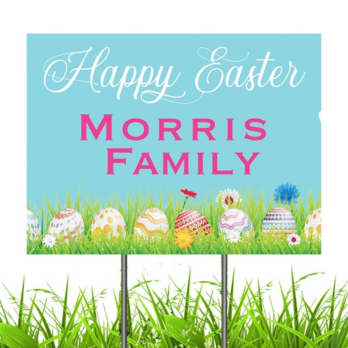 Personalized Happy Easter Yard Sign, Easter Yard Sign, Custom Easter