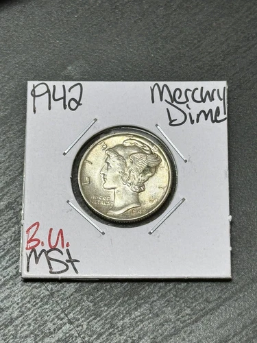 1942 Mercury Silver Dime BU Uncirculated MS++ Coin (Raw12961)
