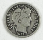 1913-S 10c Barber Silver Dime VG Very Good Circulated Coin C4409