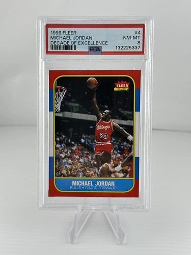 1996 FLEER DECADE OF EXCELLENCE #4 MICHAEL JORDAN PSA 8