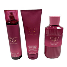 Bath Body Works Fruity Musk Body Wash Body Cream Fragrance Mist Set of 3