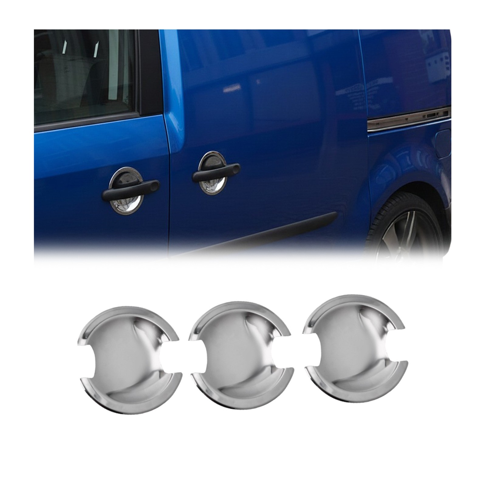 Couverture de poignée de porte en acier inoxydable pour VW Transporter T5 2003-2015 chromé