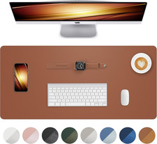 Leather Desk Pad Protector, Mouse Pad, Office Desk Mat, Non-Slip PU Leather Desk