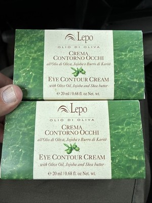 2 X 20ml .68 Oz Lepo Olio Di Oliva Eye Contour Cream Olive Oil Jojoba Shea Butte