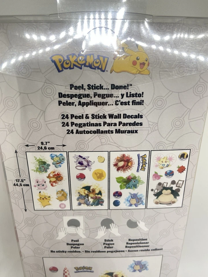 Calcomanías de pared Pokemon pelar y pegar - 24 compañeros de habitación - decoración de habitación para niños Foto 4 de 4