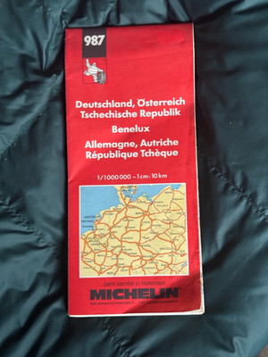Michelin Map, Germany, Austria, Czech Republic, Benelux, Sheet 987,  1996