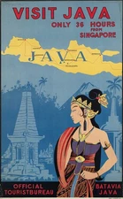 Vintage Batavia Indonesia 1949 Travel Advertisement Art Poster