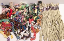Lot of Embroidery Floss Odds and Ends Variety Brands & Colors DMC Peri-Lusta etc